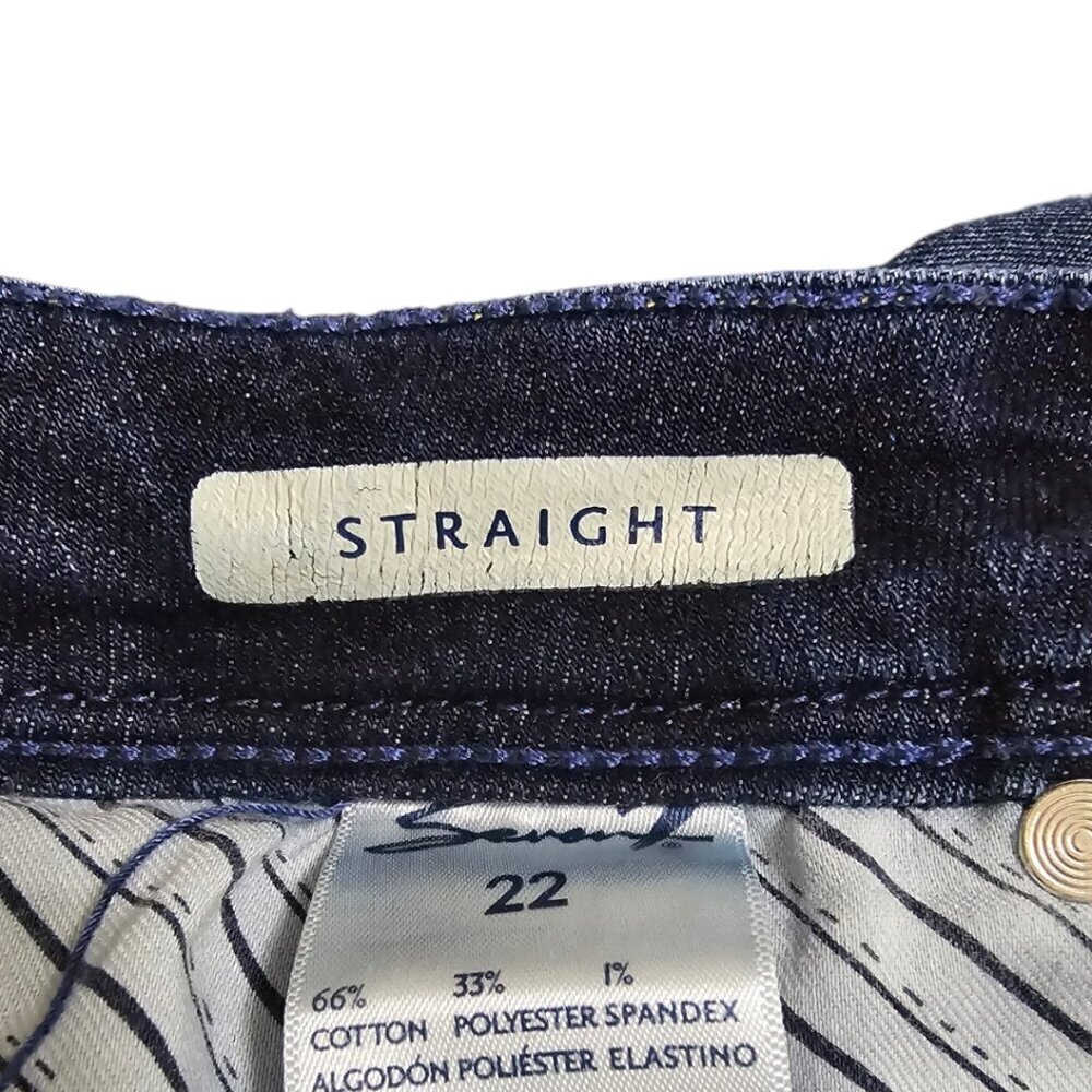 Seven7 Straight Leg Mid-Rise Embroidered Pocket Jeans in Pleasant Sz 22 - Picture 9 of 11